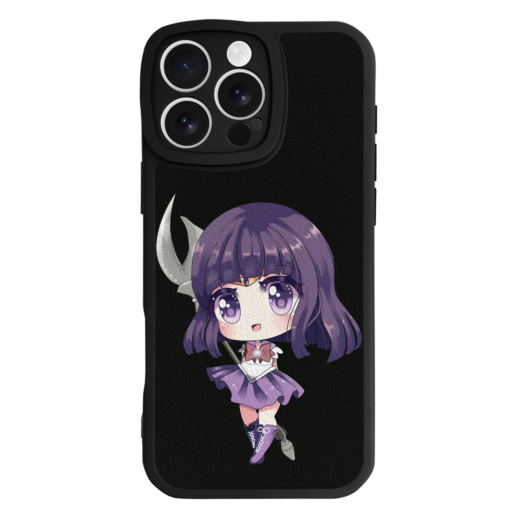 （画像用） 美少女戦士セーラームーン 土萠ほたる Sailor Moon Tomoe Hotaru （セーラーサターン；Sailor Saturn） 【iPhone 16シリーズ対応】シリコンスマホケース（レザー調） 材質：シリコン